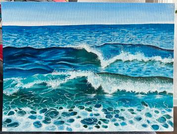 Olieverfschilderij - Golven op zee beschikbaar voor biedingen
