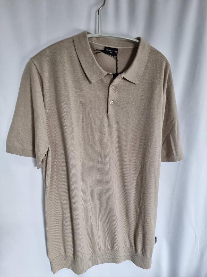 Heren polo poloshirt merk Saint Steve mt XXL nieuw, Kleding | Heren, Polo's, Nieuw, Overige maten, Beige, Verzenden