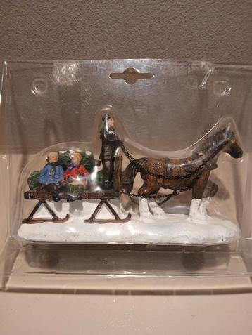 Kerststal Figuur: Paard en Slee beschikbaar voor biedingen