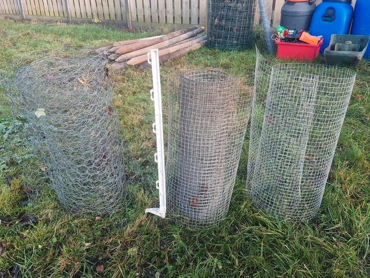 Laag gaas 51cm hoog met afrastering paaltje, Tuin en Terras, Gaas en Draad, Zo goed als nieuw, Gaas, 10 tot 20 meter, Ophalen