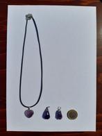 Ketting met edelsteen Amethistkwarts hartvorm, Ophalen of Verzenden, Nieuw, Steen of Mineraal, Met edelsteen
