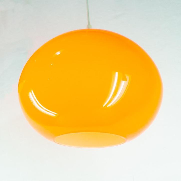 oranje glazen lamp Onion Pianon Vistosi Italië 33cm 60s 70s, Huis en Inrichting, Lampen | Hanglampen, Gebruikt, Minder dan 50 cm
