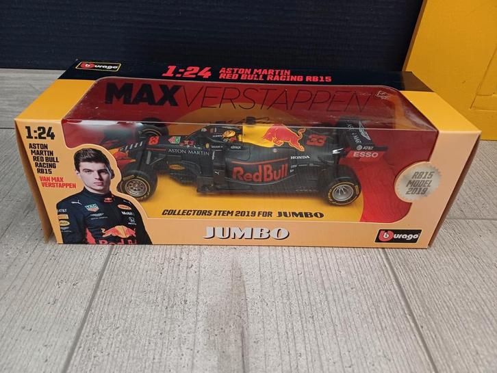 Te koop: Jumbo Red Bull Racing RB15 Max Verstappen, Hobby en Vrije tijd, Modelauto's | 1:24, Nieuw, Auto, Bburago, Ophalen