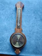 Antieke Houten Thermometer met Barometer, Ophalen of Verzenden, Gebruikt, Binnenthermometer