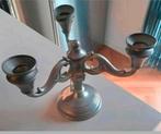 Vintage Tinnen Kandelaar - 3 Armen, Antiek en Kunst, Ophalen of Verzenden, Overige materialen