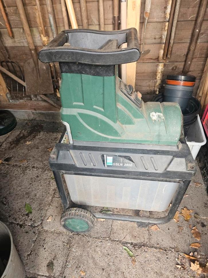 Takkenversnipperaar/hakselaar/versnipperaar   GSLN 2800, Tuin en Terras, Hakselaars, Gebruikt, Elektrisch, Met opvangbak, Ophalen