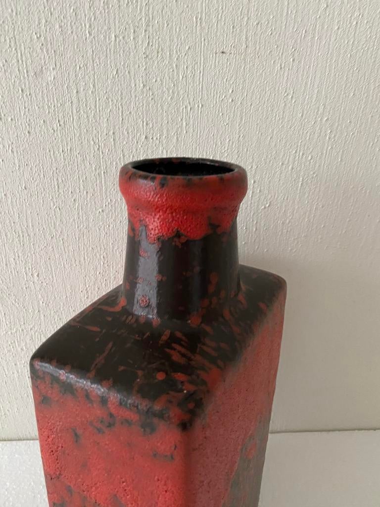 Scheurich keramiek blok-vaas , jaren 70, Scheurich, Gebruikt, Duitsland, Aardewerk of Porselein