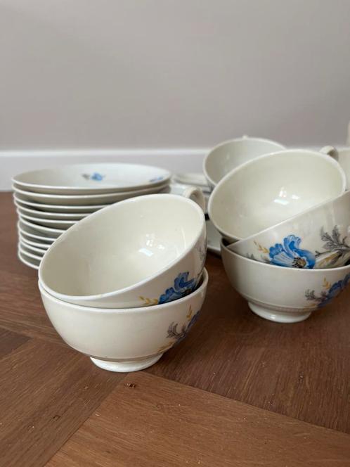 Servies Mosa Maastricht - Set -  Blauwe bloem, Antiek en Kunst, Antiek | Servies compleet, Ophalen