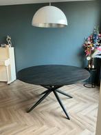 Bijna nieuwe ronde zwarte tafel 150cm, Ophalen, 100 tot 150 cm, Rond, Zo goed als nieuw