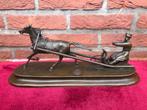 mooi bronzen beeld, man met paardenslee, Antiek en Kunst, Ophalen of Verzenden