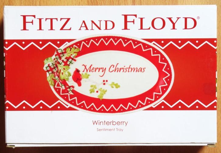 Fitz and Floyd schaal Merry Christmas in originele doos, Diversen, Kerst, Nieuw, Ophalen of Verzenden