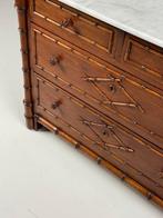 Faux Bamboo commode met spiegel, Huis en Inrichting, Kasten | Ladekasten, Ophalen, Gebruikt, Minder dan 100 cm, Grenenhout
