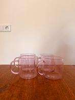 HAY glazen mokken - set van 4 - roze, Glas of Glazen, Ophalen of Verzenden, Overige stijlen, Glas