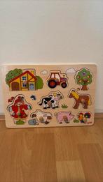 Houten puzzel boerderij Goki, Ophalen of Verzenden, Zo goed als nieuw, Van hout, Minder dan 10 stukjes