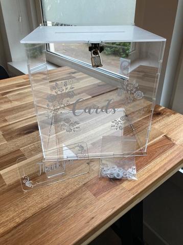 Doorzichtige enveloppendoos bruiloft beschikbaar voor biedingen