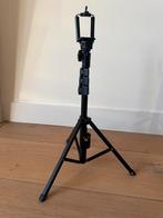 Uitschuifbaar statief 130 cm met houder + remote, Ophalen of Verzenden, Zo goed als nieuw, Minder dan 150 cm, Driepoot