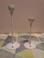 2x Ikea Blomster Kandelaars retro, 32,5cm en 24cm, 25 tot 50 cm, Wit, Ophalen of Verzenden, Zo goed als nieuw