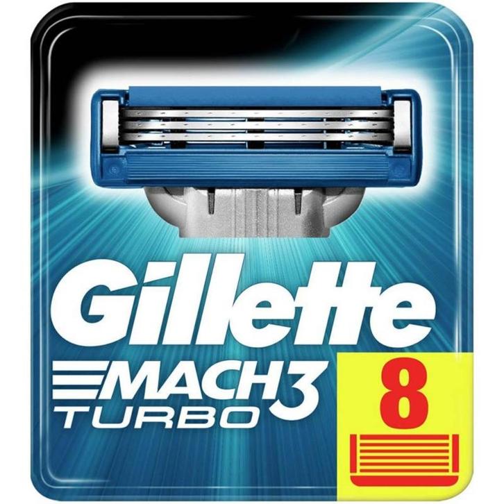Gillette Mach3 Turbo Scheermesjes 8 stuks, Sieraden, Tassen en Uiterlijk, Uiterlijk | Gezichtsverzorging, Nieuw, Gehele gezicht