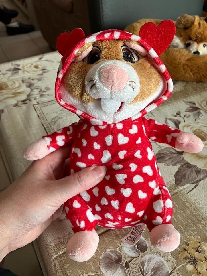 Albert Heijn ( AH ) hamster - Valentijn onesie, Kinderen en Baby's, Speelgoed | Knuffels en Pluche, Zo goed als nieuw, Overige typen