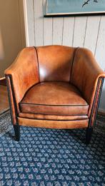 Schapenleren clubfauteuil, Huis en Inrichting, Fauteuils, Ophalen of Verzenden, Zo goed als nieuw, 50 tot 75 cm