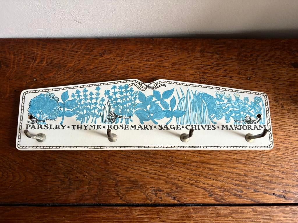 Vintage Engels rek Taunton Vale blauw wit kruiden, jaren 70, Antiek en Kunst, Ophalen of Verzenden