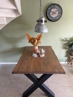 Eettafel industrieel, Ophalen, Gebruikt, 100 tot 150 cm, Eikenhout