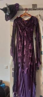 Halloween: paarse Heksenjurk met Hoed, Ophalen of Verzenden, Onbekend, Halloween, Kleding