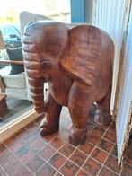 Grote zware massief teakhout olifant, Antiek en Kunst, Kunst | Beelden en Houtsnijwerken, Ophalen