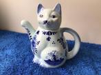 Delftsblauw theepot kat poes…keramiek…nooit gebruikt…nieuw…, Antiek en Kunst, Ophalen of Verzenden