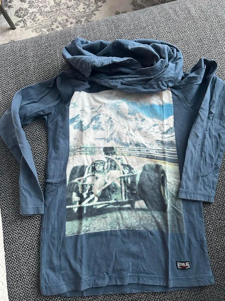 Petrol shirt maat 140 met col, Kleding | Heren, T-shirts, Zo goed als nieuw, Overige maten, Blauw, Ophalen of Verzenden