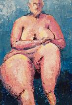 Schilderij Zittend naakt, Ophalen of Verzenden