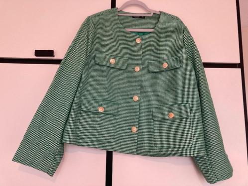 Jasje colbert gevoerd ZGAN pied de poule lurex mt 52, Kleding | Dames, Jasjes, Kostuums en Pakken, Zo goed als nieuw, Jasje, Maat 46/48 (XL) of groter