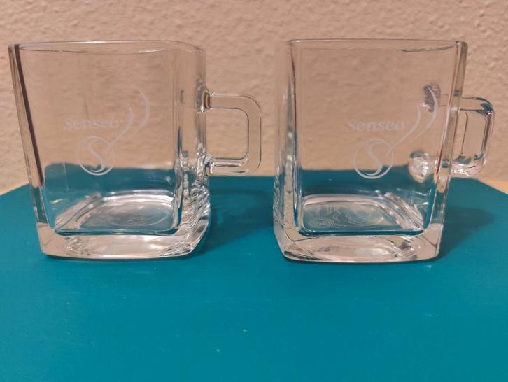 Schitterende Quadrante Senseo koffieglazen van Douwe Egberts, Huis en Inrichting, Keuken | Servies, Zo goed als nieuw, Kop(pen) en/of Schotel(s)