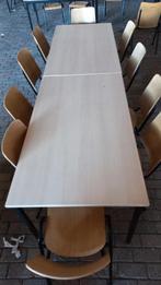 Kantine tafels met stoelen te koop zie beschrijving, Ophalen, Gebruikt, Vijf, Zes of meer stoelen