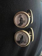 Manchetknopen met afbeelding paard. Vintage, Ophalen of Verzenden, Overige materialen