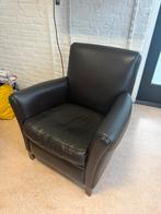 Donkerbruine leren stoel, Ophalen, Zo goed als nieuw, 75 tot 100 cm, 50 tot 75 cm
