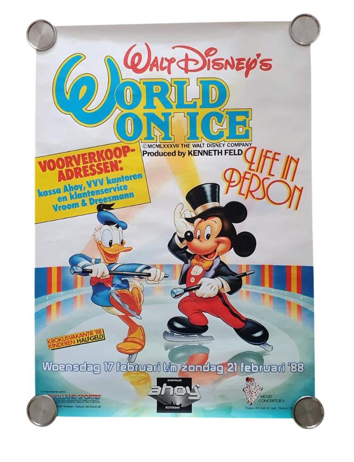 Poster Walt Disney's World on Ice (1988), Verzamelen, Posters, Gebruikt, Overige onderwerpen, Rechthoekig Staand, Ophalen of Verzenden