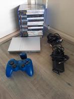 Ps2 met spellen, Ophalen of Verzenden, Met 1 controller, Zilver, Slim