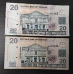 Suriname 2x 20 Dollar 2006 en 2009 zeer zeldzaam RR+, Postzegels en Munten, Bankbiljetten | Amerika, Ophalen of Verzenden, Zuid-Amerika