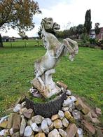 Tuinbeeld steen steigerend paard, Steen, Ophalen of Verzenden, Zo goed als nieuw, Dierenbeeld