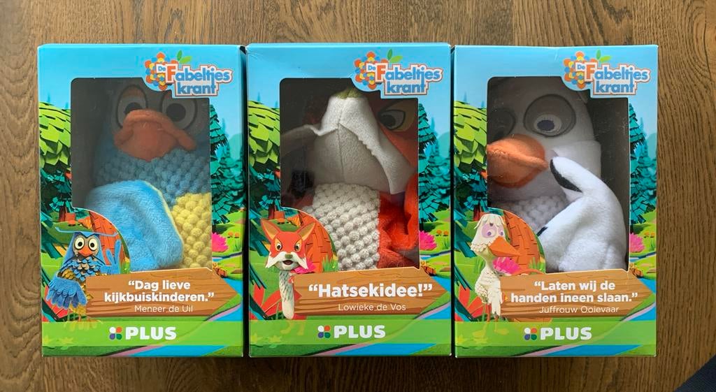 De Fabeltjeskrant: hand- poppenkast poppen + voorleesboekjes, Kinderen en Baby's, Speelgoed | Knuffels en Pluche, Nieuw, Overige typen