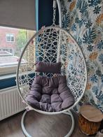Witte Xenos Hangstoel swing met Grijs Kussen, Huis en Inrichting, Ophalen, Gebruikt, Wit, Metaal
