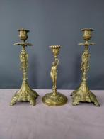 3x koperen kaarsenstandaard of bronzen kaarsen standaard, Ophalen of Verzenden, Koper of Brons