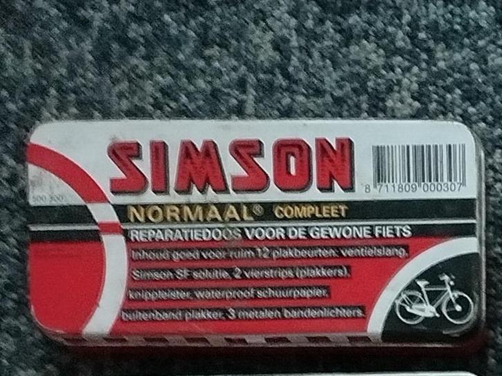reparatiedoos SIMSON NORMAAL Compleet (slanke letters), Verzamelen, Blikken, Gebruikt, Overige, Ophalen of Verzenden