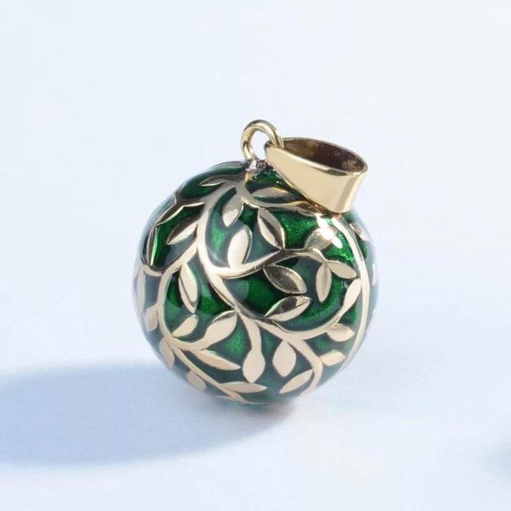 Groene zwangerschapsketting met gouden blad, Sieraden, Tassen en Uiterlijk, Kettinghangers, Nieuw, Overige materialen, Groen, Bloem of Plant