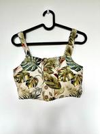 Tropische Linnen Crop Top - Stradivarius, Overige kleuren, Ophalen of Verzenden, Zo goed als nieuw, Zonder mouw