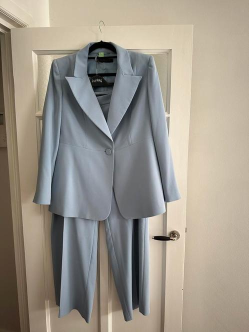 ZGAN lichtblauw pak Marina Rinaldi, Kleding | Dames, Jasjes, Kostuums en Pakken, Zo goed als nieuw, Kostuum of Pak, Maat 46/48 (XL) of groter
