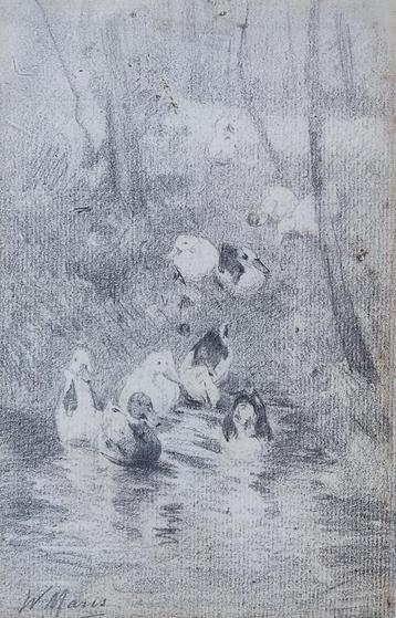 Willem Maris (1844-1910) - Eenden aan de waterkant beschikbaar voor biedingen