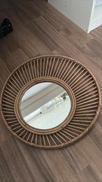 Rotan spiegel rond, Huis en Inrichting, Rond, Ophalen of Verzenden, Zo goed als nieuw, Minder dan 100 cm
