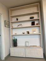 Steigerhouten kast whitewash met veel opbergruimte, Ophalen, Gebruikt, 100 tot 150 cm, 200 cm of meer